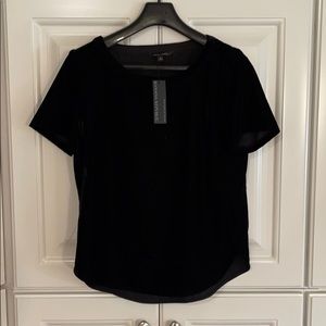 NWT - Black Velvet Short Sleeve Top